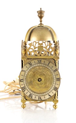 Lot 1499 - THOMAS BARRETT, LEWES. A 17TH CENTURY ENGLISH LANTERN CLOCK