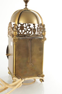 Lot 1499 - THOMAS BARRETT, LEWES. A 17TH CENTURY ENGLISH LANTERN CLOCK