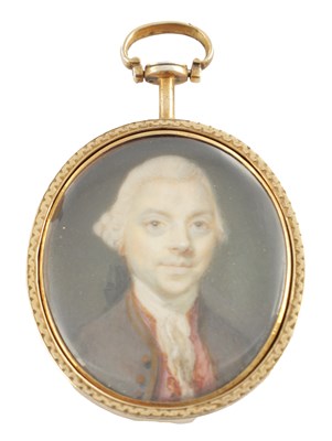 Lot 1096 - AN EARLY 19TH CENTURY 9CT GOLD FRAMED MINIATURE PORTRAIT ON IVORY