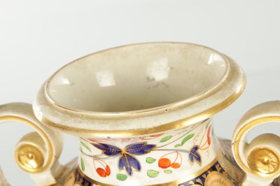Lot 90 - A 19TH CENTURY DERBY PORCELAIN THREE VASE GARNITURE