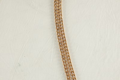 Lot 122 - A 9CT ROSE GOLD DOUBLE ALBERT WATCH CHAIN AND FOB