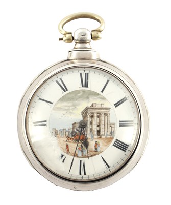 Lot 1308 - DEL VECCHIO & DOTTI, WELLINGTON. A GEORGE III SILVER PAIR CASED POCKET WATCH