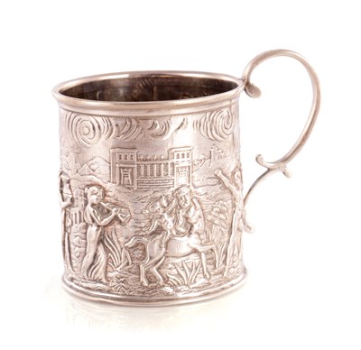 Lot 197 - A LATE VICTORIAN SILVER CHRISTENING MUG