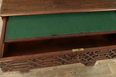 Lot 1627 - A GEORGE III MAHOGANY CHIPPENDALE STYLE KNEEHOLE DESK