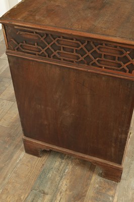 Lot 1627 - A GEORGE III MAHOGANY CHIPPENDALE STYLE KNEEHOLE DESK