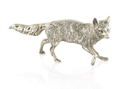 Lot 295 - AN EARLY 20TH CENTURY CONTINENTAL SOLID SILVER FOX