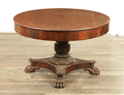 Lot 1699 - A GOOD LATE REGENCY EXTENDING MAHOGANY DINING TABLE