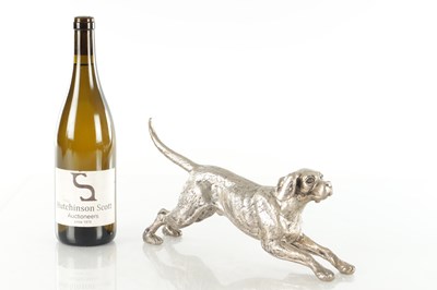 Lot 219 - A LARGE EARLY 20TH CENTURY GERMAN SILVER MODEL OF A DOG