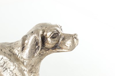 Lot 219 - A LARGE EARLY 20TH CENTURY GERMAN SILVER MODEL OF A DOG