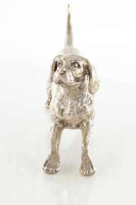Lot 219 - A LARGE EARLY 20TH CENTURY GERMAN SILVER MODEL OF A DOG