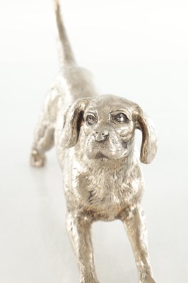 Lot 219 - A LARGE EARLY 20TH CENTURY GERMAN SILVER MODEL OF A DOG