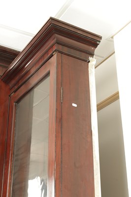 Lot 1623 - A LARGE EARLY 19TH CENTURY FLAMED MAHOGANY BREAKFRONT BOOKCASE IN THE MANNER OF GILLOWS