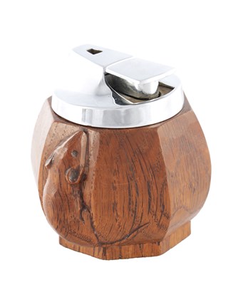 Lot 881 - A ROBERT THOMPSON MOUSEMAN OAK TABLE LIGHTER