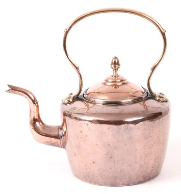 Lot 340 - Late Georgian large circular copper kettle,...