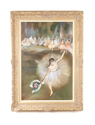 Lot 1166 - A LATER COPY OF EDGAR DEGAS (FRENCH 1834-1917) OIL ON CANVAS