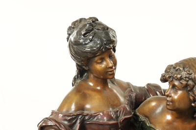 Lot 905 - AUGUSTE MOREAU (1834 - 1917). A LATE 19TH CENTURY COLD PAINTED BRONZE FIGURAL STATUE