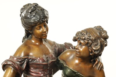 Lot 905 - AUGUSTE MOREAU (1834 - 1917). A LATE 19TH CENTURY COLD PAINTED BRONZE FIGURAL STATUE
