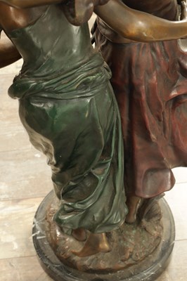 Lot 905 - AUGUSTE MOREAU (1834 - 1917). A LATE 19TH CENTURY COLD PAINTED BRONZE FIGURAL STATUE