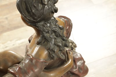 Lot 905 - AUGUSTE MOREAU (1834 - 1917). A LATE 19TH CENTURY COLD PAINTED BRONZE FIGURAL STATUE