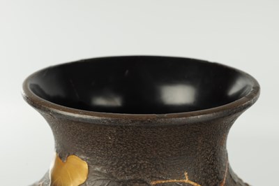 Lot 563 - A PAIR OF JAPANESE MEIJI PERIOD BRONZE AND MIXED METAL VASES