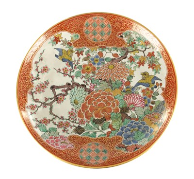 Lot 581 - A JAPANESE MEIJI PERIOD KUTANI WARE CHARGER