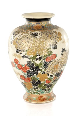 Lot 493 - A JAPANESE MEIJI PERIOD SATSUMA VASE