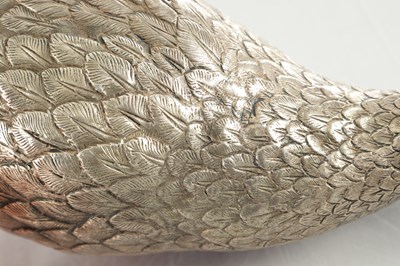 Lot 232 - AN EARLY 20TH CENTURY CAST SILVER SCULPTURE OF A PHEASANT