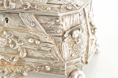 Lot 208 - A HEAVY 19TH CENTURY FRENCH CAST SILVER CASKET