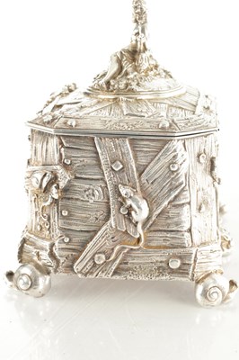 Lot 208 - A HEAVY 19TH CENTURY FRENCH CAST SILVER CASKET