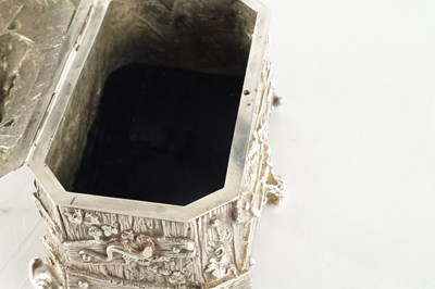 Lot 208 - A HEAVY 19TH CENTURY FRENCH CAST SILVER CASKET