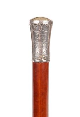 Lot 1054 - A LATE 19TH CENTURY ANGLO-INDIAN SILVER TOPPED WALKING STICK