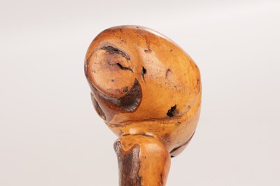 Lot 118 - TWO LATE 19TH CENTURY FOLK ART CARVED HEAD WALKING STICKS