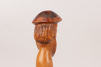 Lot 118 - TWO LATE 19TH CENTURY FOLK ART CARVED HEAD WALKING STICKS