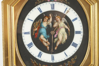 Lot THOMAS COLE. A RARE AND LARGE MID 19TH CENTURY GILT AND PORCELAIN STRUT CLOCK