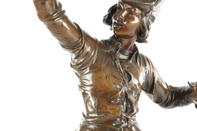 Lot 853 - EUGENE MARIOTON (FRENCH 1884-1933) A LATE 19TH CENTURY PATINATED BRONZE FIGURAL SCULPTURE