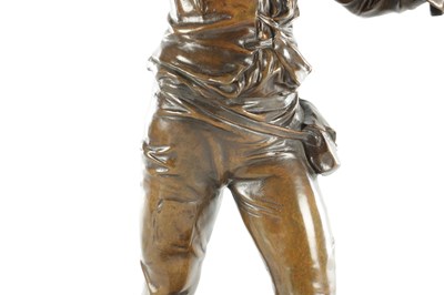 Lot 853 - EUGENE MARIOTON (FRENCH 1884-1933) A LATE 19TH CENTURY PATINATED BRONZE FIGURAL SCULPTURE