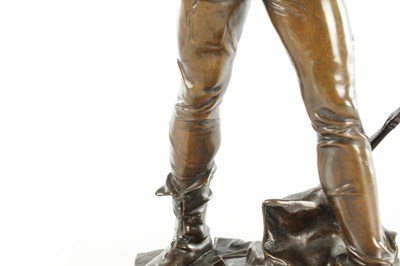 Lot 853 - EUGENE MARIOTON (FRENCH 1884-1933) A LATE 19TH CENTURY PATINATED BRONZE FIGURAL SCULPTURE