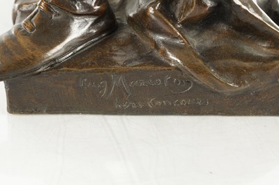 Lot 853 - EUGENE MARIOTON (FRENCH 1884-1933) A LATE 19TH CENTURY PATINATED BRONZE FIGURAL SCULPTURE
