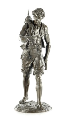 Lot 822 - EMILE LOUIS PICAULT (FRENCH, 1833-1915). A LATE 19TH CENTURY PATINATED FIGURAL BRONZE