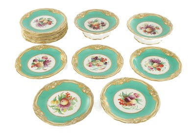 Lot 94 - A 19TH CENTURY ENGLISH PORCELAIN DESSERT SERVICE