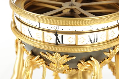 Lot 1533 - A GOOD 19TH CENTURY FRENCH GILT BRONZE AND WHITE MARBLE ‘CERCLES TOURNANTS’ FIGURAL MANTEL CLOCK