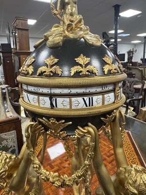 Lot 1533 - A GOOD 19TH CENTURY FRENCH GILT BRONZE AND WHITE MARBLE ‘CERCLES TOURNANTS’ FIGURAL MANTEL CLOCK