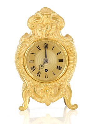 Lot 1501 - PAYNE, 163, NEW BOND STREET. A MINIATURE ENGLISH REGENCY ORMOLU FUSEE MANTEL CLOCK