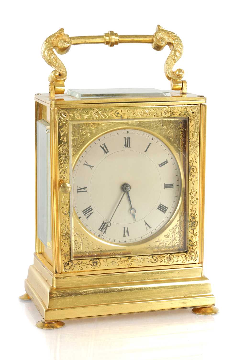 Lot 1523 - A MID 19TH CENTURY ENGLISH FUSEE CARRIAGE CLOCK SIGNED DENT, LONDON