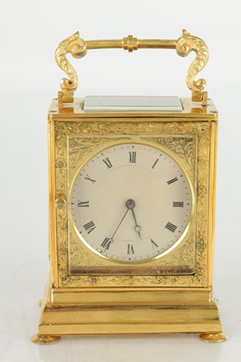 Lot 1523 - A MID 19TH CENTURY ENGLISH FUSEE CARRIAGE CLOCK SIGNED DENT, LONDON