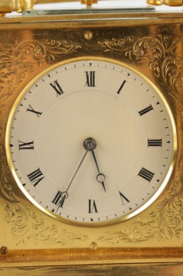 Lot 1523 - A MID 19TH CENTURY ENGLISH FUSEE CARRIAGE CLOCK SIGNED DENT, LONDON
