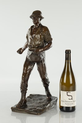 Lot 875 - FERDINAND FRICK (GERMAN, 1878-1939) AN EARLY 20TH CENTURY PATINATED BRONZE FIGURAL SCULPTURE