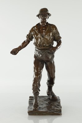 Lot 875 - FERDINAND FRICK (GERMAN, 1878-1939) AN EARLY 20TH CENTURY PATINATED BRONZE FIGURAL SCULPTURE
