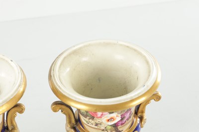 Lot 160 - A PAIR OF 19TH CENTURY DERBY URN SHAPED VASES