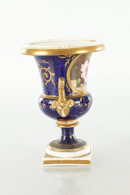 Lot 160 - A PAIR OF 19TH CENTURY DERBY URN SHAPED VASES